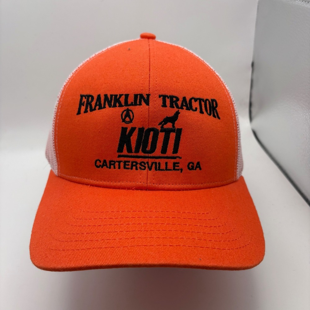 Cap Franklin Tractor Kioti Cartersville GA Orange Mesh Snapback Hat‎ MBW600